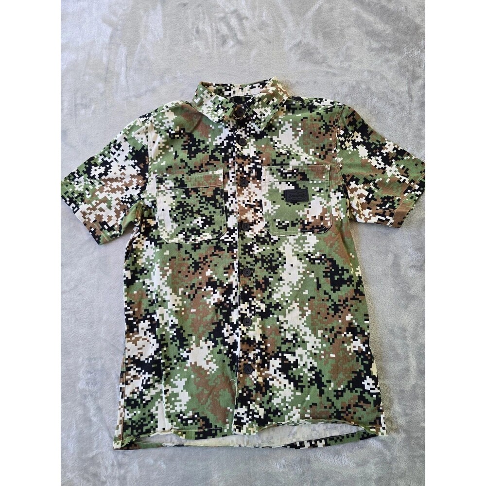 Dogg Supply Shirt S Digital Camo Streetwear Snoop Hip Hop Rap Pockets Button Up
